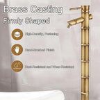 Outdoor Brass Water Column, Retro Bamboo Style Cold Water Tap, Brass Tap Post Adjustable Height Rust-Resistant Freezing for Backyard, Patio, Garden(Size:51.5cm/20in) - Image 3