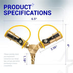 BlueStars [100% Solid Brass] 1/4" RV Propane Quick Connect Y Splitter - Image 4
