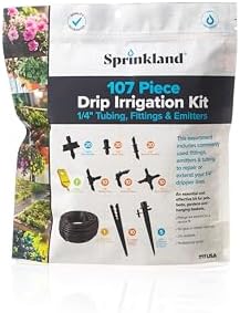 Sprinkland® Drip Irrigation Repair and Extension Kit | Made in USA | 107 Piece | 1/4” Fittings, Emitters & Tubing - Image 5