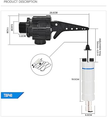 Tankbuddy Valve Plus, with Adjustable Weights for Efficient Drainage, Float Valve Double Water Level, High Flow Large Water Discharge (1.5'') - Image 2