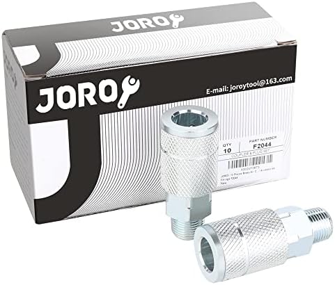 3/8 Air Compressor Hose Fittings, Automotive T-Type, 3/8 Inch NPT Male Threads Size, Steel Material, 10 Pieces Air Coupler Set - Image 6