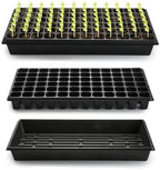 RooTrimmer 10 Pack 1020 Trays No Holes and 10 Pack 72 Cell Seed Starter Tray, 20" x 10" - Heavy Duty Reusable Plastic Seed Starter Kit for Microgreens, Seed Germination & Plant Propagation (10 Sets) by RooTrimmer