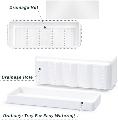 D'vine Dev 2-Pack Rectangular Planters, 12 x 4.5 in, White, 76-X-A-2 - Image 5