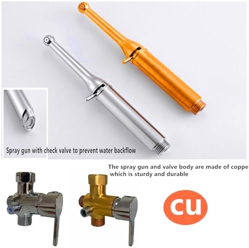 Brass Handheld Bidet Sprayer- Hot and Cold Water Mixer Valve Included，8.5inChrome Toilet Spray Gun,for Baby Cleaning, Female Cleaning and Toilet Sprayer, pet Bathing, Adjustable Water Pressure - Image 6