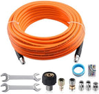 maXpeedingrods Sewer Jetter Kit for Pressure Washer 50FT, 5800PSI Drain Cleaner Hose 1/4 Inch NPT Corner, Rotating and Button Nose Sewer Jetting Nozzles with Spanner Waterproof Tape Pearl Corsage Pin by maXpeedingrods