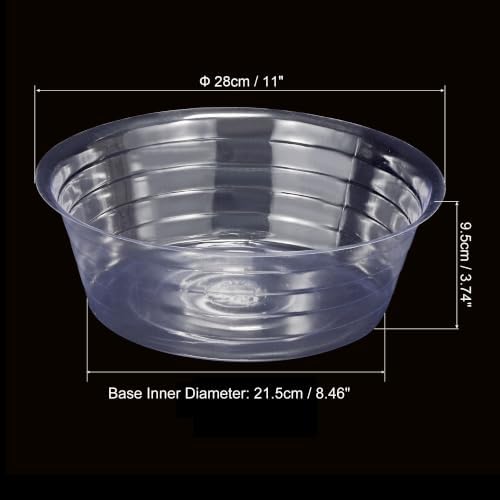 MECCANIXITY Plant Pot Saucer 11 Inch Plastic Round Flower Drip Tray for Indoor Outdoor, Clear Pack of 20 - Image 2