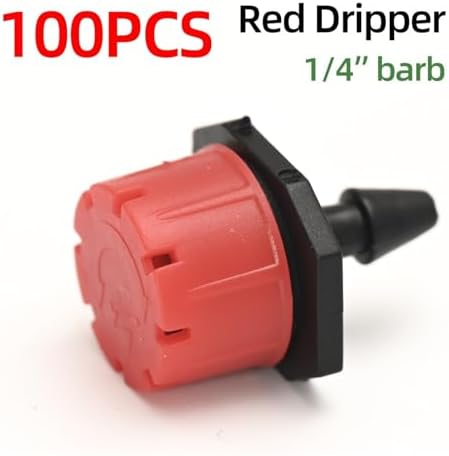 Adjustable Irrigation Drippers 1/4" Drip Irrigation Drippers Micro Plant Water Dripper System Garden Connector Watering & Self(100 PC DRIPPER) - Image 2