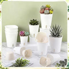 Ziliny 18 Pcs Self Watering Pots Plastic Plant 3 Sizes Flower Plant Pot with Inner White Flower Pots for Indoor House Plants Plastic Self Watering Pot for Herbs Flowers (S,M,L) - Image 4