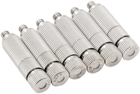 50pcs/pack Misting Nozzles, Brass Replacement Heads for Outdoor Cooling System, High Pressure Atomizing Sprayer with Filter for Patio Lawn, 10/24 UNC(Silver,0.3mm) - Image 3