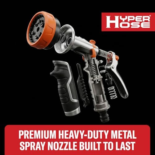 Heavy-Duty Metal Garden Hose Nozzle Sprayer- 316 Stainless Steel - High-Pressure 120 PSI - Multi-Function Spray with Ergonomic Handle - 10 Way - Image 6