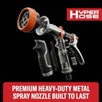 Heavy-Duty Metal Garden Hose Nozzle Sprayer- 316 Stainless Steel - High-Pressure 120 PSI - Multi-Function Spray with Ergonomic Handle - 10 Way - Image 6
