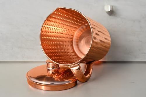 Pure Copper Hammered Water Jug with 2 Tumblers Set | Copper Water Pitcher | 50.7 fl oz Capacity - Image 3