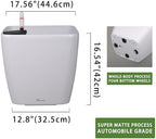 Dexceder 18x17 Self Watering Planter with Wheels (White Matte) - Image 3