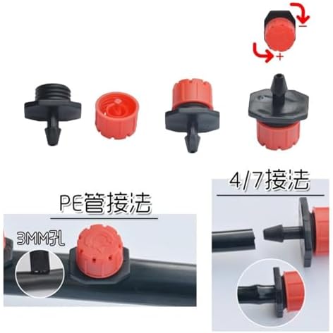 Adjustable Irrigation Drippers 4/7 pe Hose Water Sprinkler Micro Flow Dripper 8 Holes Drip Head Scattering Spray Garden Irrigation Nozzles self Watering kit(50 Sets) - Image 6