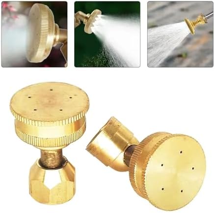 Garden Sprinkler Adjustable 5 Hole Brass Sprayer Nozzle M14 Atomizing Spray Fitting Hose - Image 2