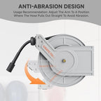 Giraffe Tools Pressure Washer Hose Reel 40ft, Power Washer Hose Reel, Pressure Washer Retractable Hose Reel, Heavy Duty, Wall/Floor Mounted, 3200 PSI, Silver - Image 5