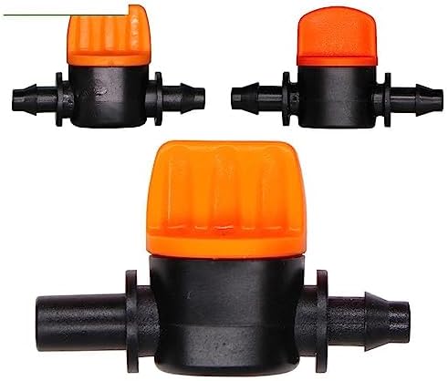 20 Pieces Drip Irrigation Micro Valve Irrigation Switch 4/7 Tubing Hose Barb Water Stop Connector Garden Supplies Accessories (Color : A) by YEAHSO