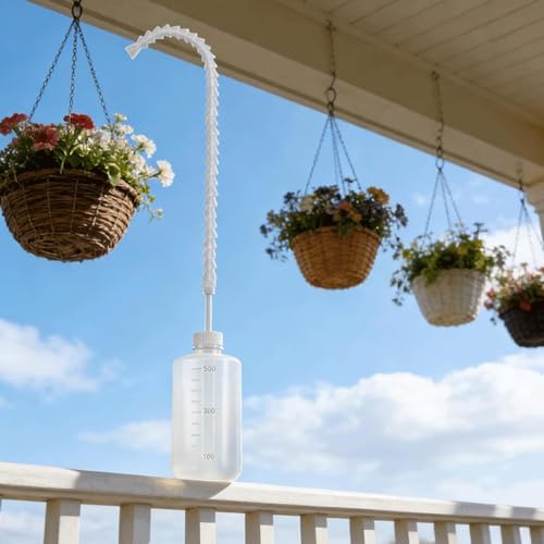 Indoor Plant Watering Bottle, Curved Spout Root Care Design with Squeeze Pour for Windowsill Pots and Balconies Plant Watering Bottle Long Spout Indoor Tool Balcony Garden Root Care Squeeze Potted - Image 6