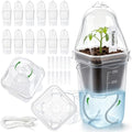 12 Pcs Self Watering Pots with Humidity Dome for Indoor Plants - Small Clear Propagation Cups, Plastic Tissue Culture Acclimation Kit for African Violet, Succulent, Alocasia, Hoya （Clear） by SHARELIFEENJOYLIFE
