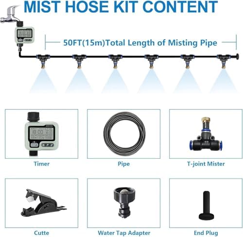 Misters for Outside Patio, Outdoor Water Misting Cooling System,50FT|15M. - Image 6