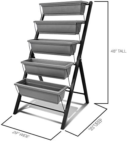 Outland Living 4Ft Vertical Raised Garden Bed - 5 Tier Food Safe Planter Box for Outdoor and Indoor Gardening Perfect to Grow Your Herb Vegetables Flowers on Your Patio Balcony Greenhouse Garden - Image 3