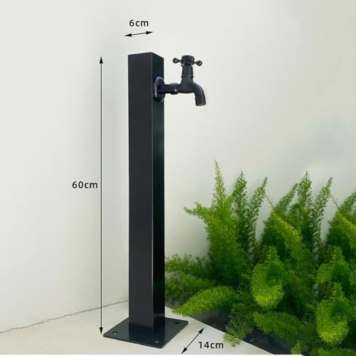 304 Stainless Steel Freestanding Vertical Garden Water Column with Lock Faucet, Outdoor Antifreeze Hose Stand, Irrigation Fountain Hydrant Feature for Garden Décor - Image 2