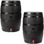 RTS Home Accents 50-Gallon ECO Rain Barrel Made with 100% Recycled Plastic, Flat Back Rain Water Collection Barrel, Link Kit Included, Black (2 Pack) by RTSCompaniesInc