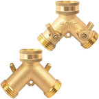 3/4 Inch Heavy Duty Brass Way Splitter, Garden Hose Manifold Connector With Comfort Grip ON/OFF Valves, Adapter For Water Faucet(US NPT) - Image 4