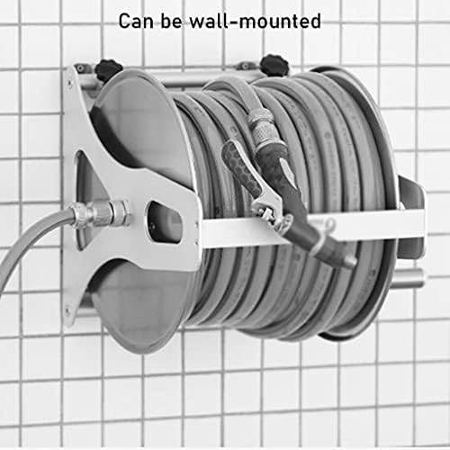 Portable Stainless Steel Wall Mount Hose Reel (Silver +DN15 25m blue pipe) - Image 2