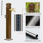 Vertical Square Water Column with Faucet, Decorative Garden Hose Stand, Floor-Mounted Dispenser Hydrant for Patio, Lawn & Backyard – Copper Red 2 - Image 3