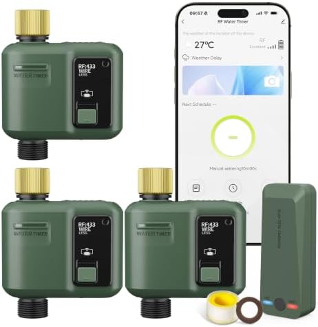 WiFi Water Timer for Garden Hose, 3 Pc Smart Sprinkler Controller by Shrivee