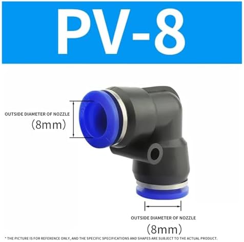 100Pcs Pneumatic fitting PV pipe gas connectors direct thrust 4 to 12mm plastic hose quick couplings(PV-8) - Image 2