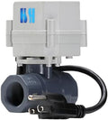 1/2" 3/4" 1" 110-230VAC Normally Closed/Open CF8/Stainless Steel 304 Motorized Electrical Ball Valve With U.S. Plug (3/4 inch Plastic, Normally Closed) by HSH-Flo