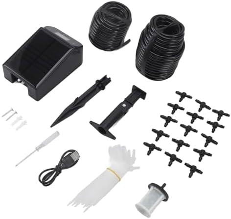 SW15 Solar Powered Watering Irrigation Kit Timing Automatic Flower Watering System for 15pcs Potted Plants by Pilipane