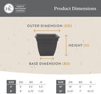 The HC Companies Eclipse Square Planter Pot, 10 Inch, Cappuccino, 2-Pack - Image 5