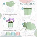 Funnymoom 12 Pack 6 Inch Self Watering Plant Pots Self Watering Planters with with Visual Reservoir and Drainage Hole Plastic Flower Pots for Indoor Plants African Violets Flowers - Image 4