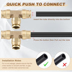 5/8" Brass Union Tee, DOT Approved 3-Way Air Line Connector 5PCS - Image 3
