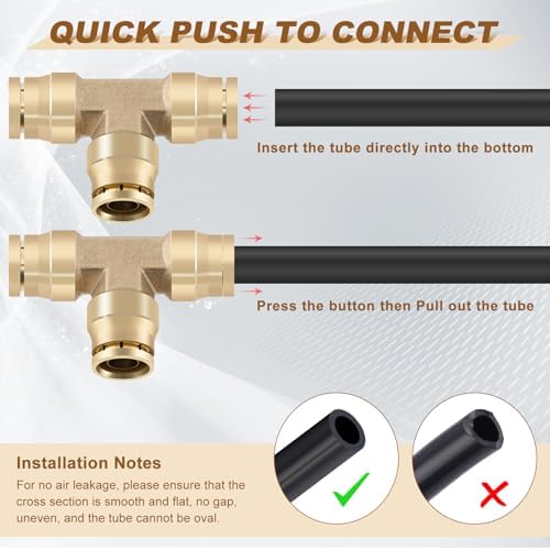 5/8" Brass Union Tee, DOT Approved 3-Way Air Line Connector 5PCS - Image 3