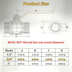 2 Pack 3/4" Full Port Ball Valve Brass， 3/4 Inch NPT Brass Valve，3/4" Female x 3/4" Female Thread Heavy Duty Brass Shut Off Valve Water, Oil and Gas - Image 2