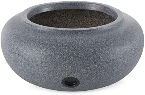 HC Companies Versatile 21 Inch Round Natural Decorative Plastic Outdoor Garden Hose Storage Pot with Side Hole for Faucet Connection, Granite - Image 6