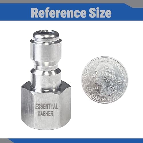 Essential Washer Stainless Steel ¼” Plug Female NPT | Pressure Washer Quick Connect Fittings | 5000 PSI | Set Of 6 - Image 5