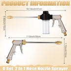Lounsweer 6 Pack 2 In 1 High Pressure Hose Nozzle with Soap Foam Sprayer - Image 2
