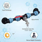 Rain Barrel Diverter Kit for 2 Barrels Heavy Duty Nickel-Plated Brass Spigot with PE Hose & Fittings Leak-Resistant Connector Kit for IBC Tote Water Transfer Rain Barrel Diverter, SPI - Image 5