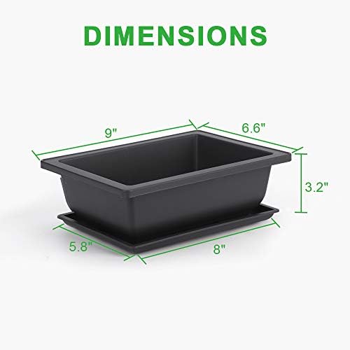 GROWNEER Bonsai Pots with Drainage Tray 6 Pack 9 Inch Bonsai Training Pot - Image 2