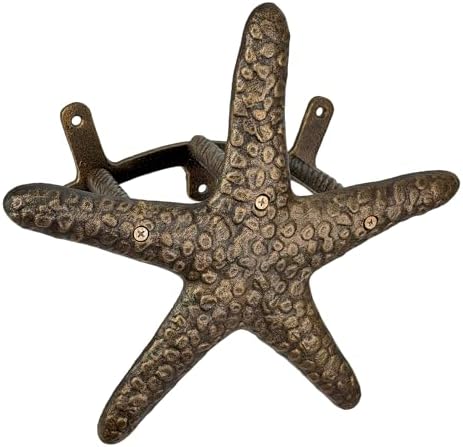 Zeckos Garden Hose Holder Starfish Bronze 12 Inch Cast Iron by Zeckos