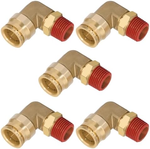90° Swivel Male Elbow, 3/4" Tube x 1/2" NPT, DOT Approved 5PCS by BOERAY