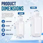 10 Pack 250ml+500ml Squeeze Wash Bottles PE Plastic Lab Wash Bottle with Down Spout Translucent Wide Mouth Lab Dispensing Bottles for Liquid Washing Tattoo Cleaning Plant Watering - Image 2