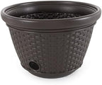Suncast 2 Pack Decorative Wicker Garden Hose Holder Pot with 4 Drain Holes for 100 Foot Hoses, Java - Image 7