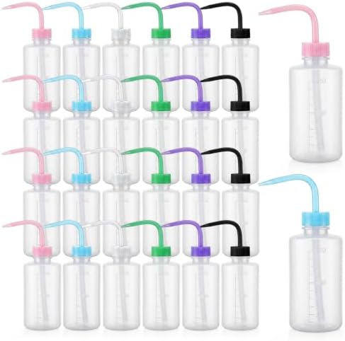 Dandat 24 Pcs 8 oz Squeeze Bottles, Clear Lash Dispensers with Scales by Dandat