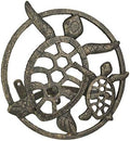Zeckos Sea Turtle Garden Hose Holder, 12.25 Inch Diameter Bronze Cast Iron by Zeckos